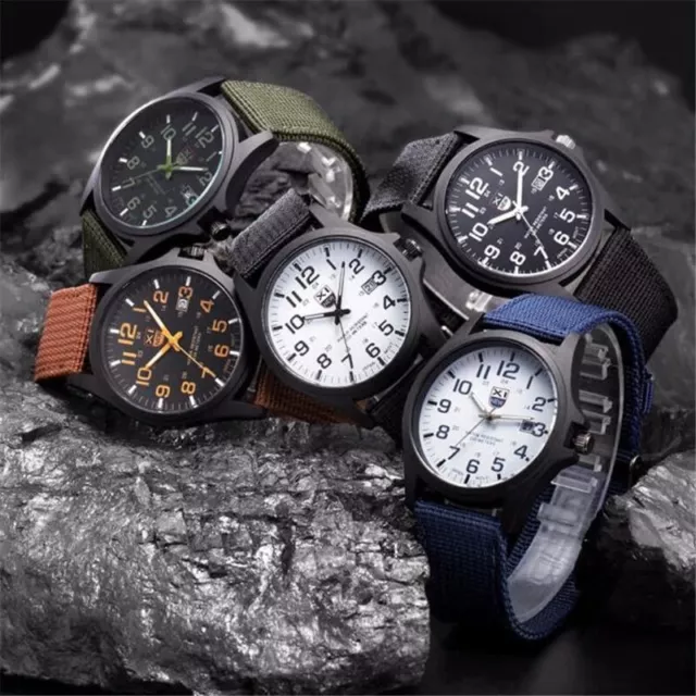 Watch men luxury brand Date Stainless Steel Military Sports Analog Quartz