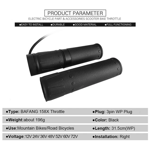 Accélérateur Au Pouce Pour Vélo électrique – 12V à 72V, étanche, Compatible Contrôleur KT