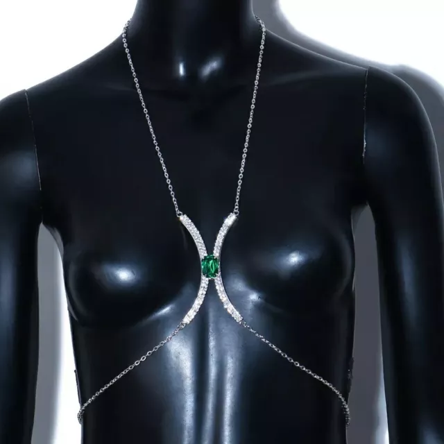 Soutien Gorge bijoux collier de poitrine argenté ou doré femme tendance 2022 3