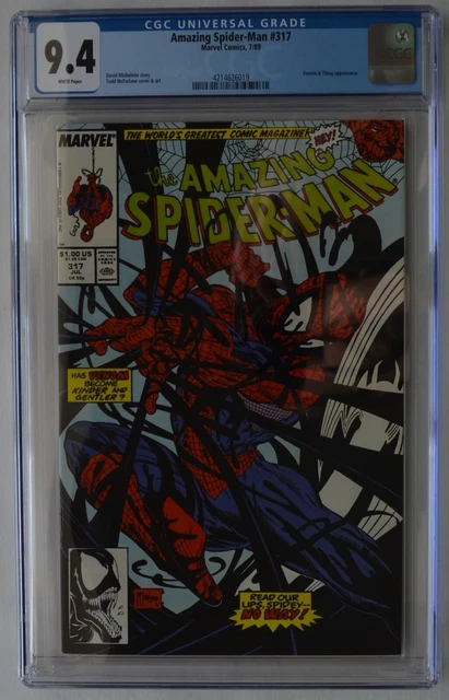 AMAZING SPIDER-MAN #317 (1989) CGC 9.4 (NM) WHITE Pages - Todd McFarlane Venom