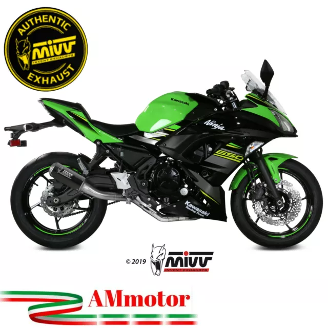 Scarico Completo Mivv Kawasaki Ninja 650 2018 18 Terminale MK3 Carbonio Per Moto