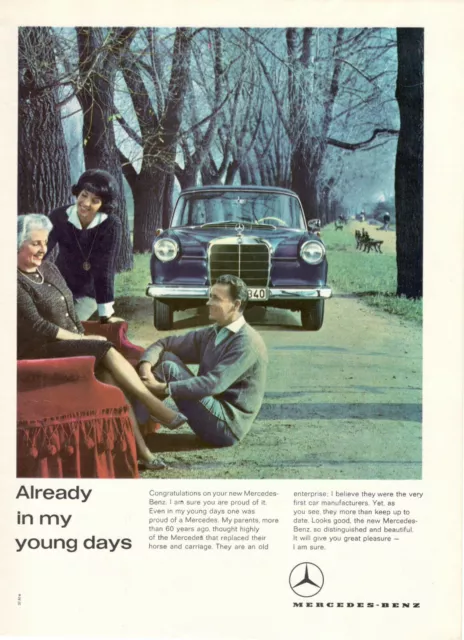 Mercedes Benz 1963 Advertising' Vintage Germany 220 Se Already IN My Young Days