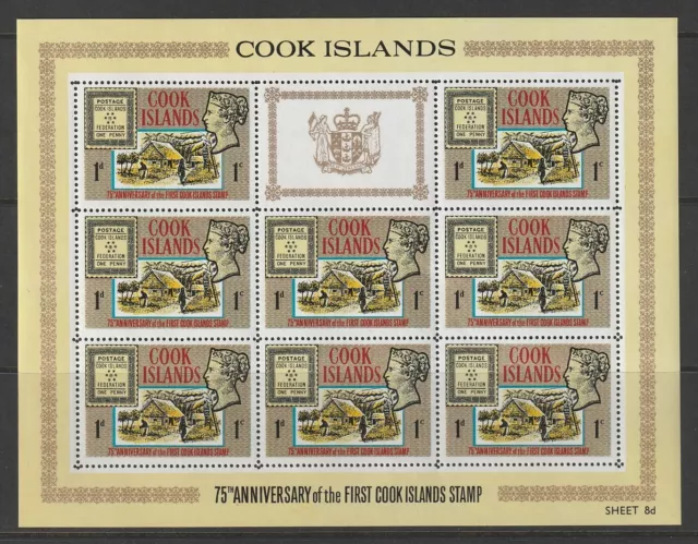 Cook Islands 1967 75Th Anniv Of 1St Cook Stamps Set Of 4 Sheetlets Sg222-225 Mnh 2
