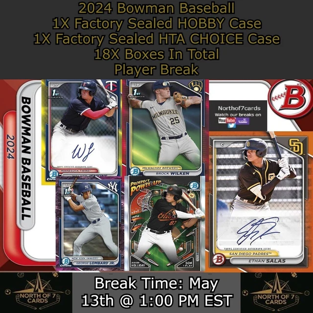 BRYAN WOO 2024 Bowman 2X Case (1 Hobby + 1 HTA Choice) Player Break