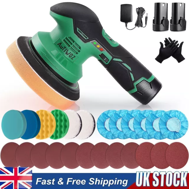 6" Cordless Car Polisher Buffer Machine Dual Action Polishing 2xBatteries Set UK