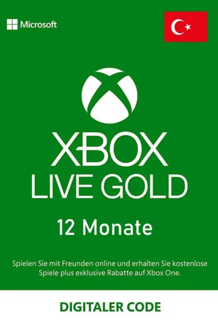 Xbox Live Gold 12 Monate (Türkei/Turkey) Xbox Live Code Email