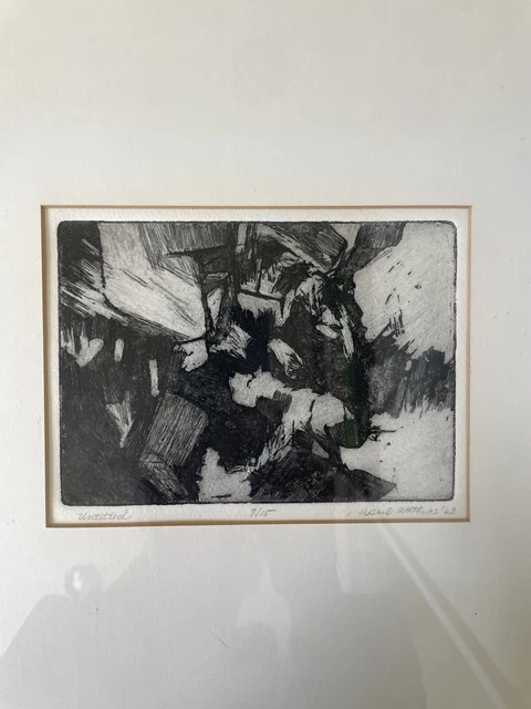 1963 April Watkins Woodblock Etching Print Silkscreen Abstract MID CENTURY