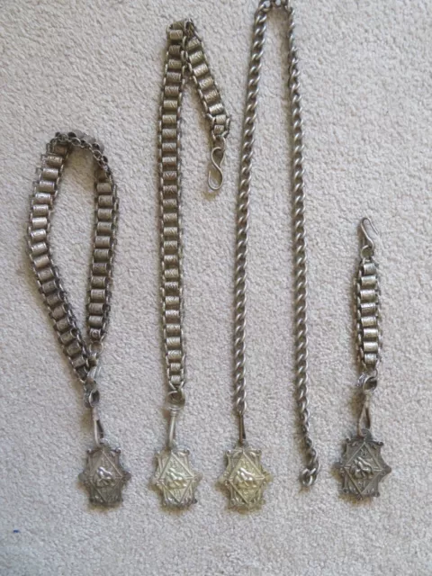 Vintage Antique Masonic Knights Sword Sheath Belt Slide Buckles