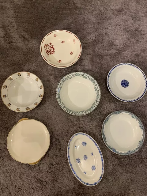 Lot de 7 plats anciens StAmand, Moulin des Loups de Hamage, Villeroy et Bosh