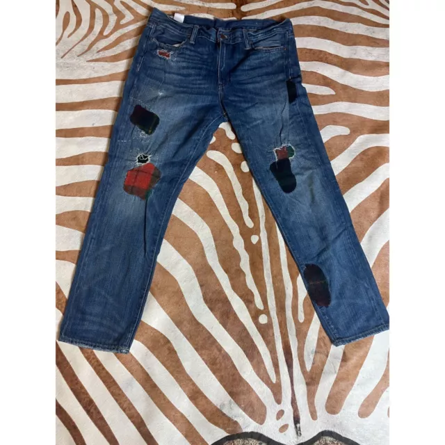 Polo Ralph Lauren patchwork Astor Slim Boyfriend Jeans sz 31