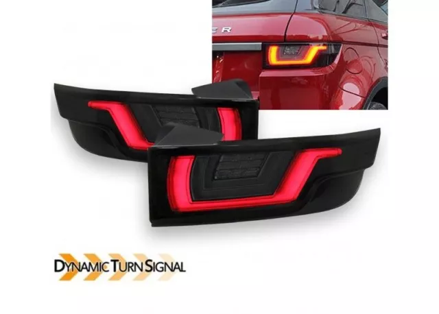 Feux arrières dynamiques LED RED SMOKE BLACK pour LAND RANGE ROVER EVOQUE MK1