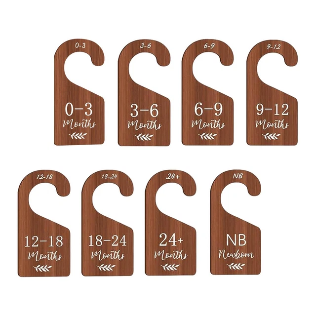 8x Baby Closet Size Divider Label für Kinderzimmer Dekor Babys Fotografie