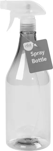 Elliott Plastic 1 Litre Spray Bottle with Adjustable Trigger Action for Misting