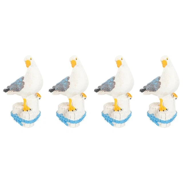 4pcs Möwe Statue Dekor Harz Nautische Vögel Figuren Harz Crafts Garten Möwe Stat