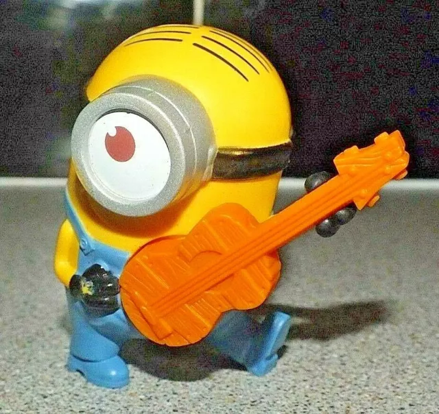 McDonalds Minion Movie 2015 Meal Toy Figure Guitar Playing Stuart Rockstar