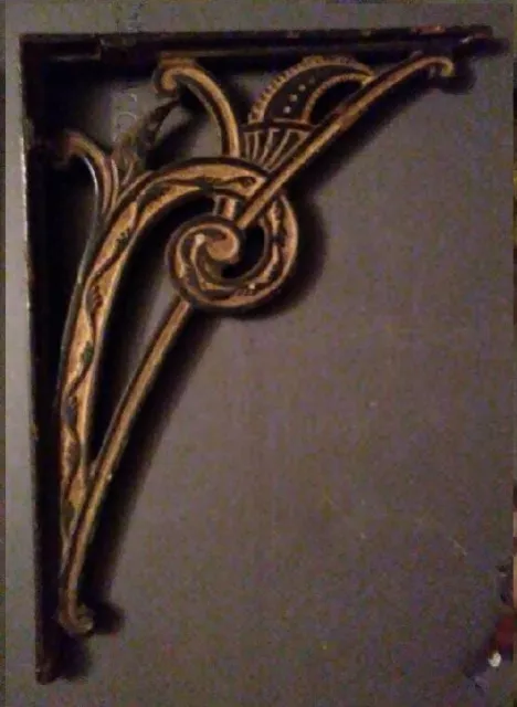Vintage Decorative Shelf Bracket Vines, cast Iron 8" x 6"