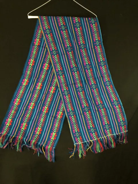 Handmade Traditional Mexican Rebozo Scarf - Shawl Wrap.       13” W X 64” L