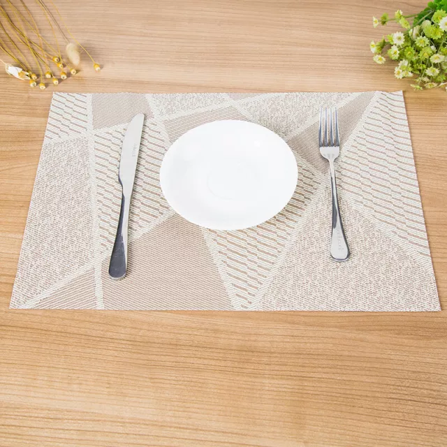 Set of 4 Vinyl Placemats for Dining Table, Non-Slip PVC Washable Heat Resistant