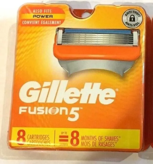 8 Gillette Fusion Regular Shaver Razor Blade Refill Cartridges Pack REAL GENUINE