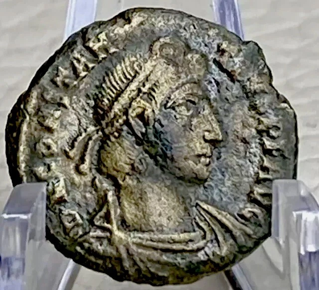 ANCIENT ROMAN COIN 353-354 AD Emperor Constantius II Soldier Spearing ...
