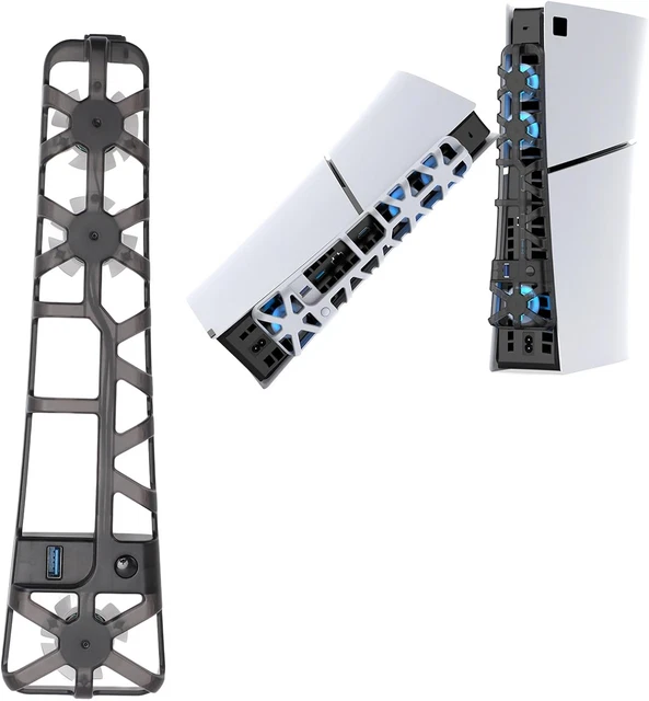 Ventola di raffreddamento con luce LED per disco sottile Playstation 5 edizioni digali Base di raffreddamento del sistema di raffreddamento per accessori PS5 Slim 44 Ventola di raffreddamento con luce LED per disco sottile Playstation 5 edizioni digali Base di raffreddamento del sistema di raffreddamento per accessori PS5 Slim 44