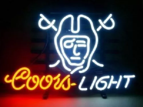 Las Vegas Raiders Coors Light Beer 20"x16" Neon Light Lamp Sign Bar Wall Decor