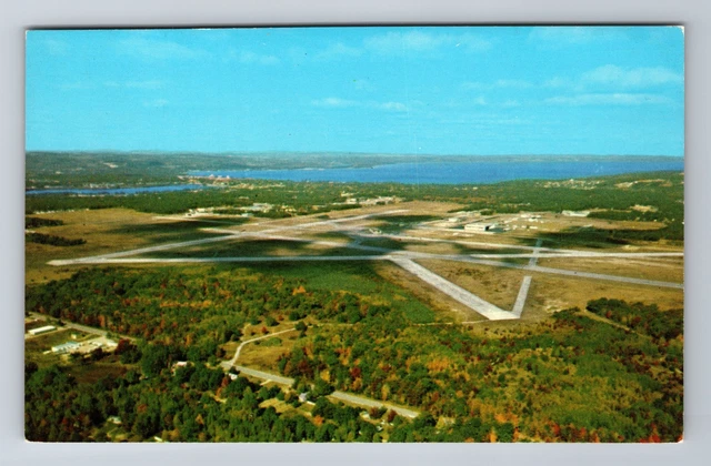 Traverse City MI-Michigan, Aerial View Cherry Capitol, Vintage Postcard