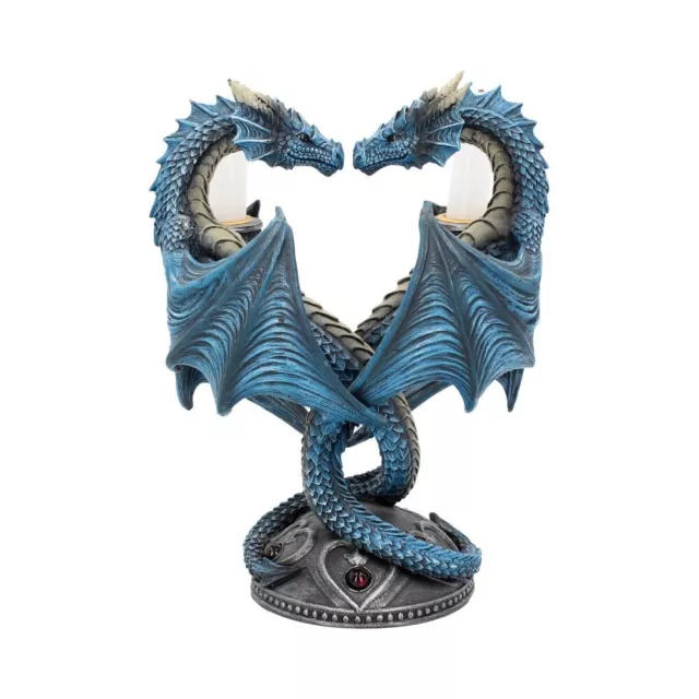 Anne Stokes Dragon Heart Candle Holder Nemesis Now Gothic Fantasy Blue 23cm