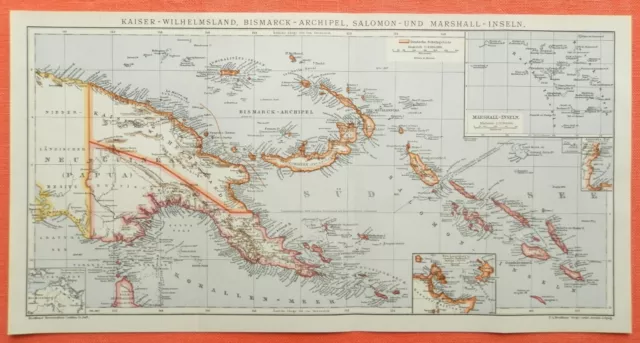 Deutsche Kolonien Bismarck-Archipel Papua Neu Guinea historische Landkarte 1907