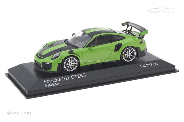 Miniature Porsche 911 GT2 RS 2018 - Vert, Jantes Magnésium Argent - Minichamps 1/18 - NEUVE