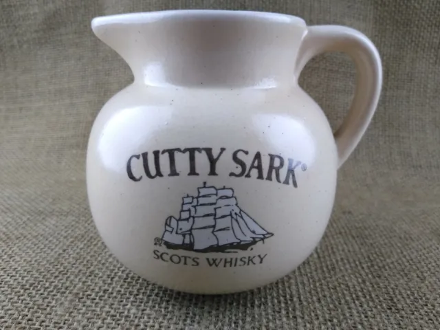 Cutty Sark Scots Whisky Nautical Ship Logo Pub Jug Pitcher Tall Barware Vintage