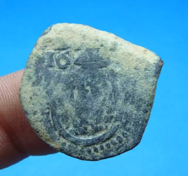 1641 Philip Iv Felipe Iv Spanish Pirate Colonial Time Copper Coin Cob