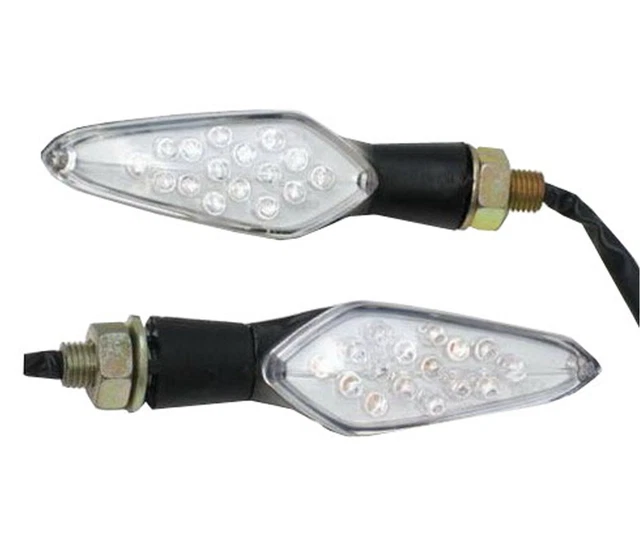 2x Universal Blinker Klar LED 12V 1W M10 Motorrad Moped Quad Blinkleuchte ECE E4