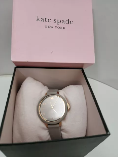 Kate Spade Ksw1519 Park Row Gray Silicone Strap Rose Gold Steel Women's Watch