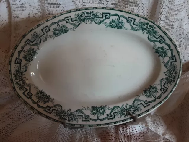 Ancien plat oval creux Moulin des loups& Hamage, modèle  Athènes, Terre de fer.
