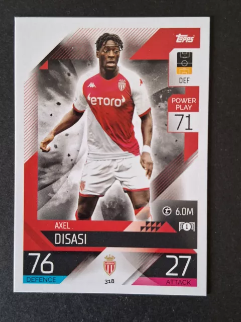 Axel Disasi 318 Monaco Topps Champions League 2022-23 Match Attax Card