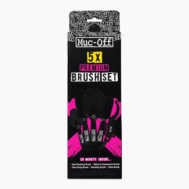 Muc Off 5x Premium Detailing Brushes Motorcycle Motorbike Cleaning Brush Set