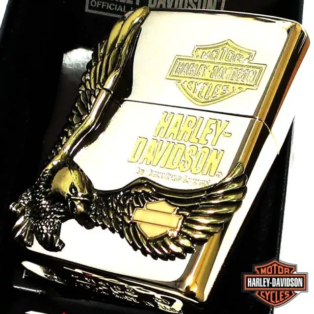 Zippo Harley Davidson HDP-17 Bald Eagle Gold Metal Silver Lighter Japan Limited