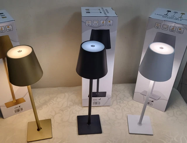 Lampada da tavolo ricaricabile tipo poldina LED senza cavi atmosfera