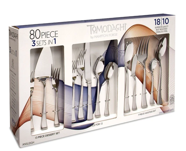Hampton Forge ELLA Stainless Steel Flatware - Tomodachi Hammered Finish - Your Choice