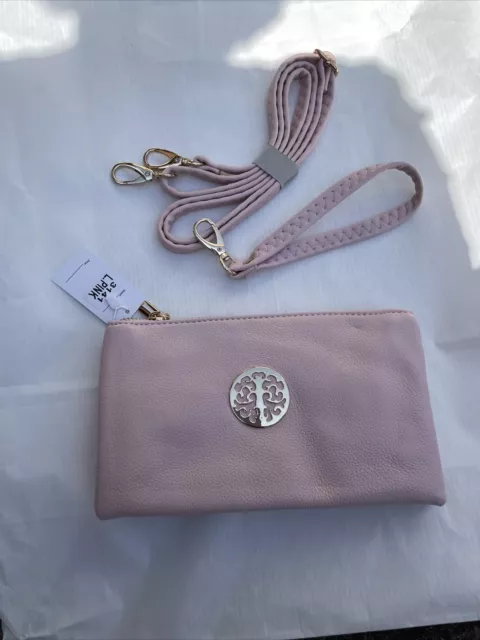 Long & Son Women's Small Clutch, Wristlet, Shoulder,Cross-Body Bags 3141  (Pastel Pink)