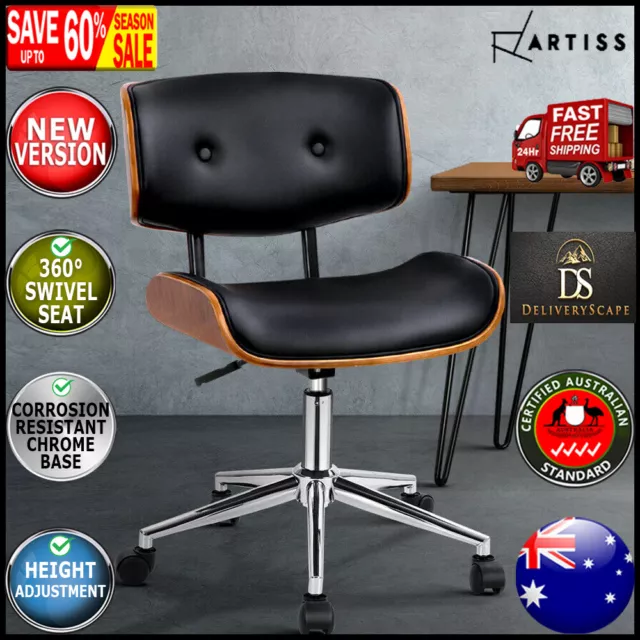 Artiss Office Chair Computer Chairs Executive Wooden Bentwood Work Seat Black