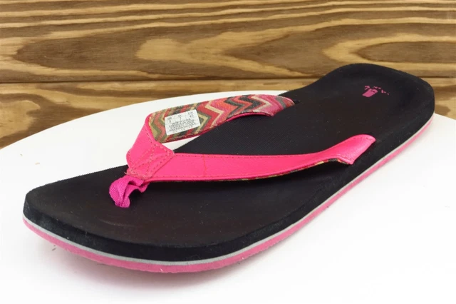Sanuk Sz 9 M Pink Flip Flop Synthetic Women Sandals