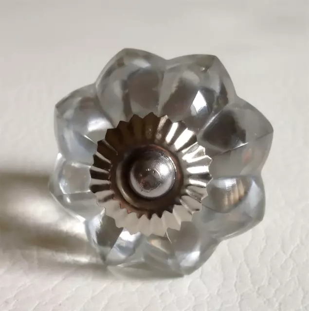 Clear Glass Flower Cabinet Knobs Drawer Pulls Decorative Hardware