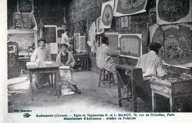 CPA 75 PARIS TAPISSERIE D'AUBUSSON R.et L.HAMOT RUE DE RICHELIEU A PARIS ATELIER