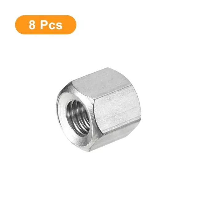 8Pcs 12mm Length Hex Nuts 304 Stainless Steel Metric Size Hex Coupling Nuts
