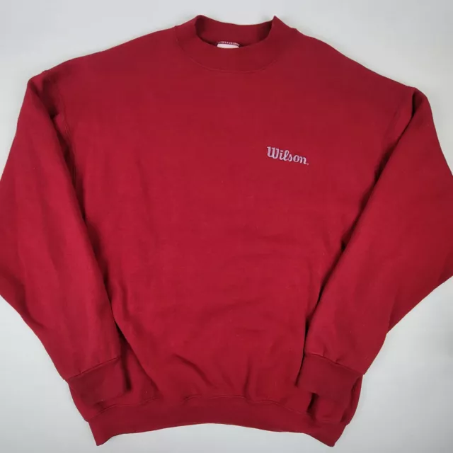 Vintage 90s Crew Neck Sweatshirt Mens XXL 2XL Long Sleeve Pullover Sweater Red