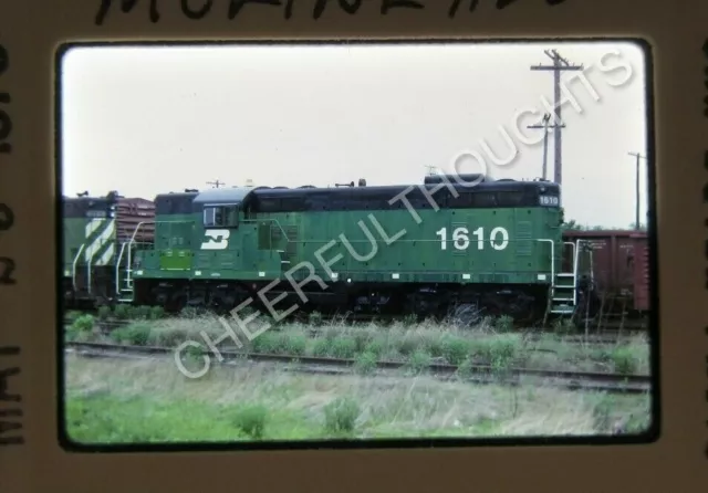 Original '73 Kodachrome Slide BN Burlington Northern 1610 GP7 Moline, IL   26L56