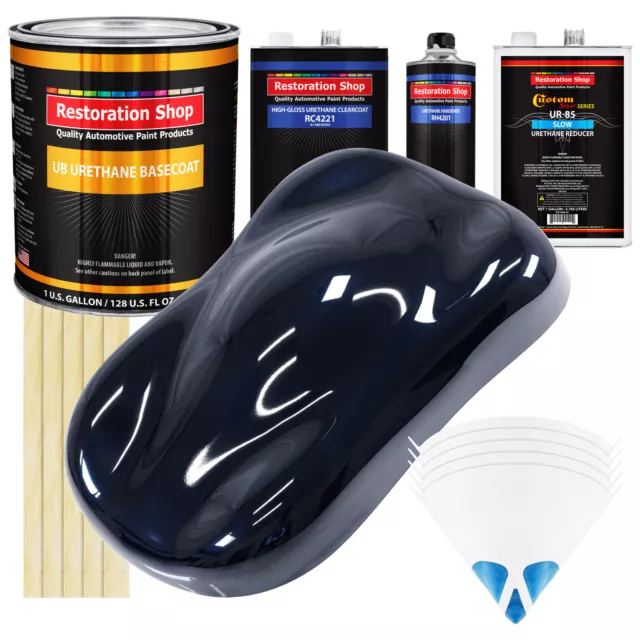 Nightwatch Blue Metallic SLOW Gallon Auto Paint Kit URETHANE BASECOAT Clearcoat