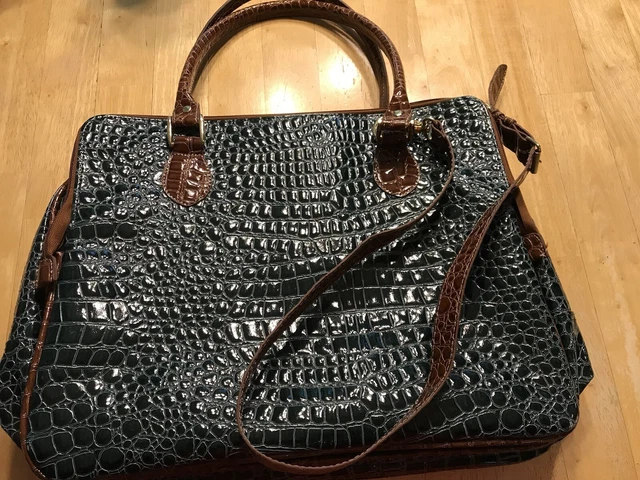 Samantha Brown Croc Embossed Carry On Set Green Camel 9